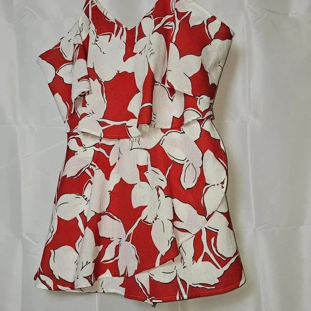 J.O.A Los Angeles Red and White 100% Linen Skort - Picture 4 of 15